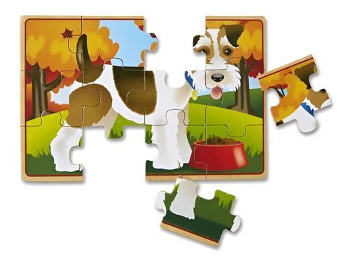 4 Rompecabezas De Mascotas Melissa & Doug De Madera 12 Pz