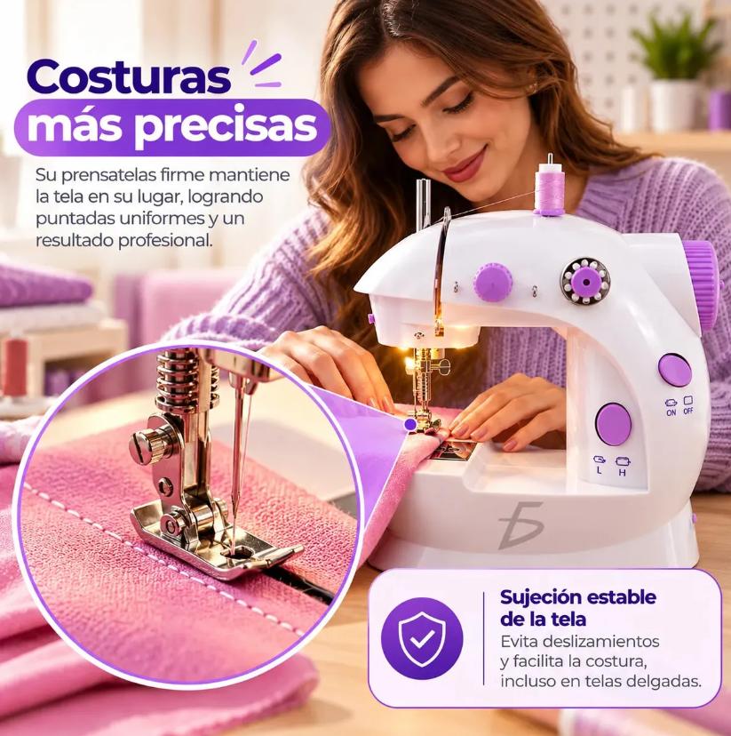 Mini máquina de coser mecanica Ele-Gate portable color blanco Ele-Gate
