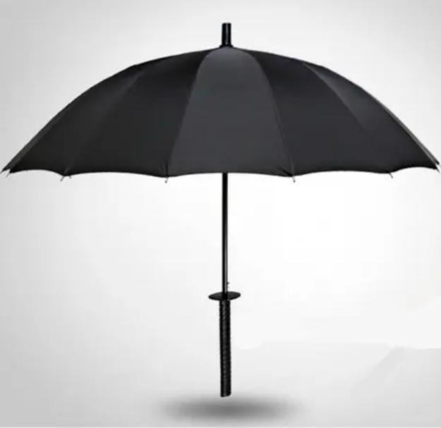 Sombrilla Katana Paraguas Samurai Estilo Demon Slayer Tela Chunya Alta Densidad Resistente Lluvia Sol Color Negro Ele-Gate