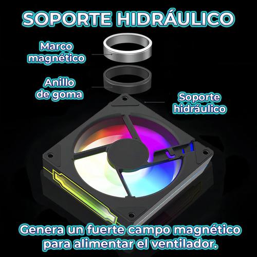 Ventilador para PC 120mm RGB Refrigeración Silenciosa Pwm con LED y Diseño en Color Negro Ele-Gate