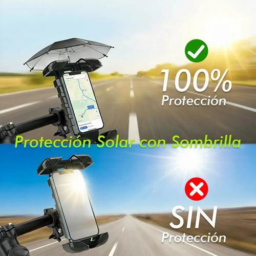 Soporte Universal para Teléfono con Sombrilla para Moto y Bicicleta, Resistente al Agua y al Sol