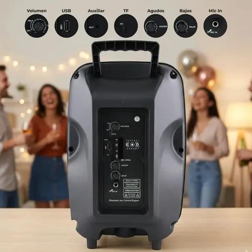 Bocina Amplificada 8 Pulgadas Tws Bluetooth Radio Fm 20w Color Negro