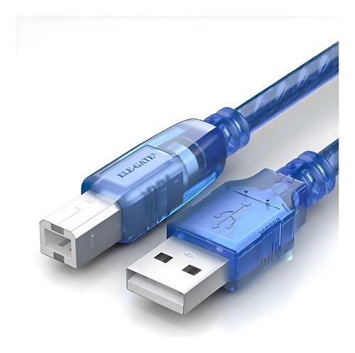 Cable Azul Usb A-B Macho de 5m para Impresora Escaner Multifuncional