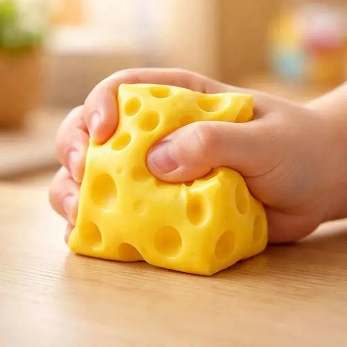 Squishy De Queso Cheese Antiestrés Amarillo Diversion Niños Amarillo 6cm x 6cm