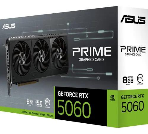 Tarjeta de Video ASUS PRIME Nvidia GeForce RTX 5060 8GB GDDR7 3 Fan DLSS 4 PCI Express 5.0 IA