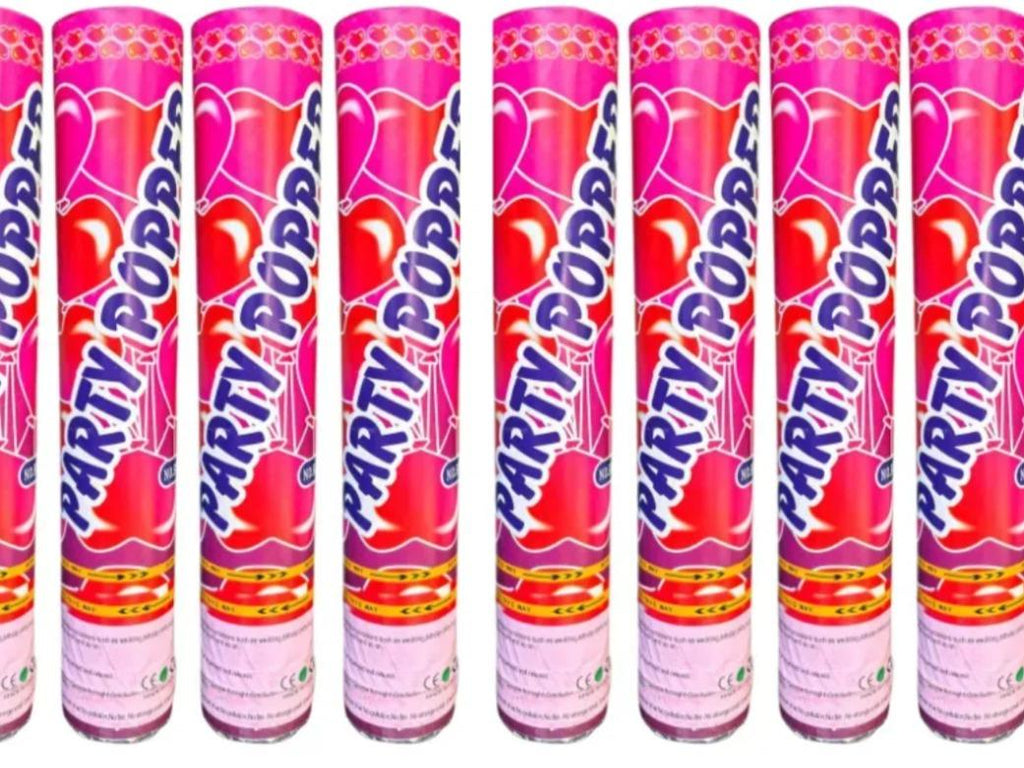 Paquete de 10 Cañones Lanzadores de Confeti Metálico Multicolor de 30 cm para Fiestas y Batucadas