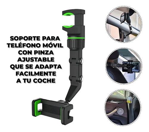 Soporte Para Celular Ele-Gate HOLD.64 Auto Espejo Retrovisor Articulado Color Negro