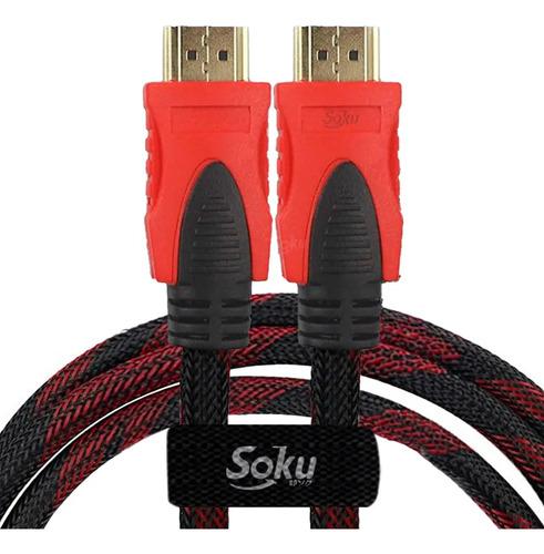 Cable Hdmi Soku Trenzado Alta Velocidad 4k 1080p