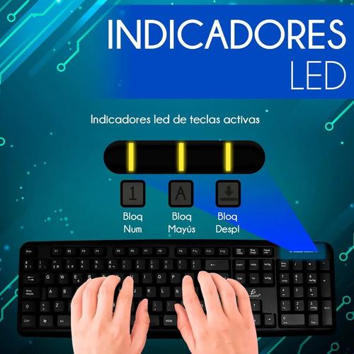 Teclado USB Ele-Gate TC01 105 Teclas QWERTY Negro Español Buena Calidad