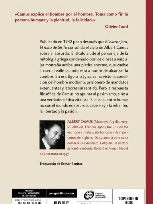 El mito de Sísifo - Camus, Albert - Debolsillo - Tapa Blanda