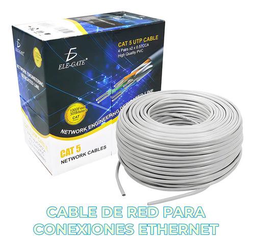 Bobina Cable Red Utp Rj45 Cat5e Ethernet 305 Metros Color Blanco Ele-Gate