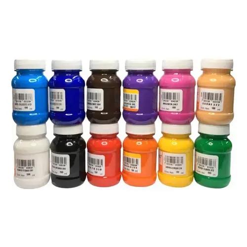 Juego De Pinturas Acrilicas Politec 100 ml 12 Piezas Multisuperficie
