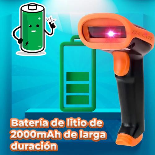 Lector Escáner Codigo Barras Qr Inalámbrico Recargable Color Negro Ele-Gate