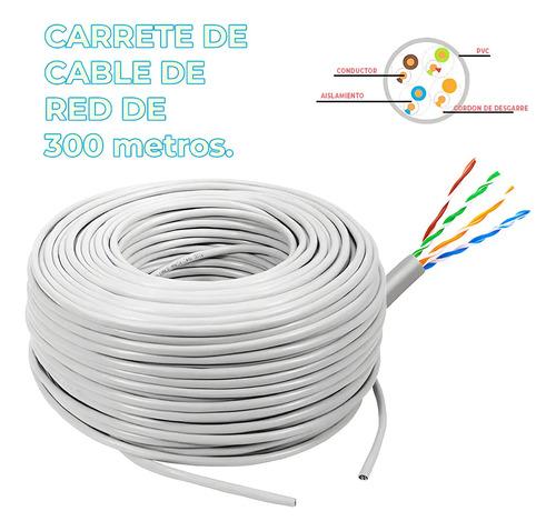 Bobina Cable Red Utp Rj45 Cat5e Ethernet 305 Metros Color Blanco Ele-Gate