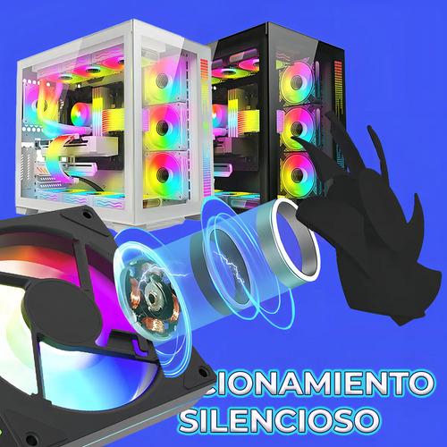 Ventilador para PC 120mm RGB Refrigeración Silenciosa Pwm con LED y Diseño en Color Negro Ele-Gate