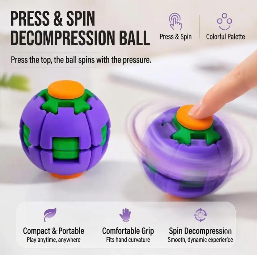 Pelota Antiestres Spinner Transformable Trompo Juguete Color Aleatorio