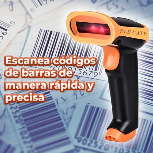 Lector Escáner Codigo Barras Qr Inalámbrico Recargable Color Negro Ele-Gate