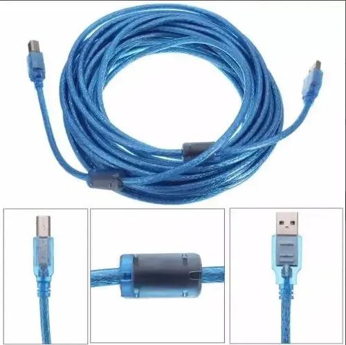 Cable Azul Usb A-B Macho de 5m para Impresora Escaner Multifuncional