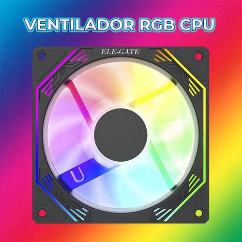 Ventilador para PC 120mm RGB Refrigeración Silenciosa Pwm con LED y Diseño en Color Negro Ele-Gate