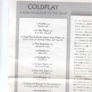 Disco Compacto CD Coldplay A Rush Of Blood To The Head Japon OBI Strip