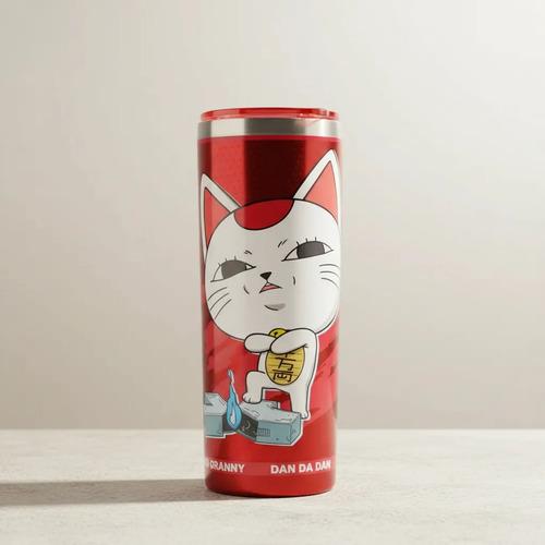 Termo Vaso Tumbler Acero Inoxidable Dandadan Turbo Abuela Gato Maneki-Neko (600 ml)