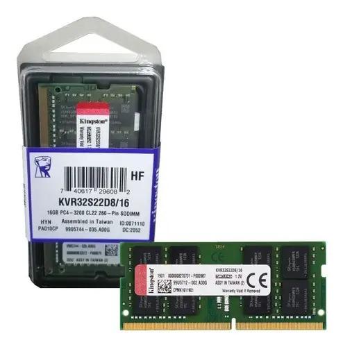 Memoria Ram Kingston Ddr4 16gb 3200mhz 260 Pin Para Laptop SODIMM
