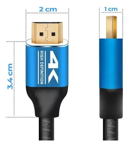 Cable Hdmi 2.0 4k Uhd 18gbps Alta Velocidad Conector Metálic