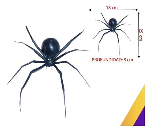 Paquete De Arañas Halloween Negras, 12 Pzs 25 Cm