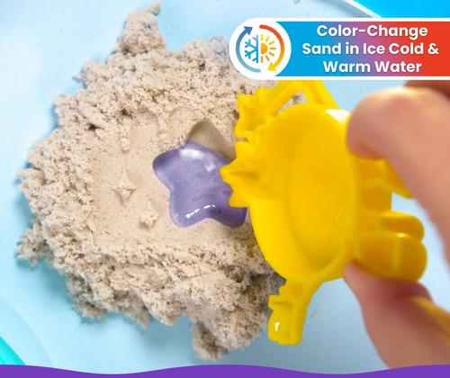 Set de Arena Mágica Kinetic Sand Splash maletín Portátil con Arena que Cambia de Color y Moldes