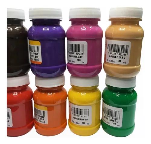 Juego De Pinturas Acrilicas Politec 100 ml 12 Piezas Multisuperficie