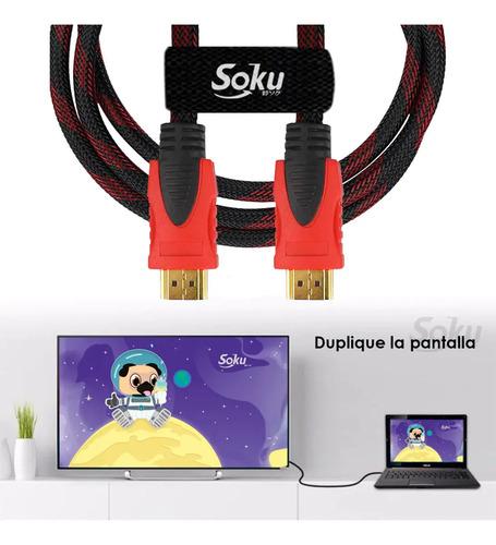 Cable Hdmi Soku Trenzado Alta Velocidad 4k 1080p