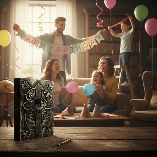 Kit Decoración Halloween Libro Mágico Con Ojo Animado
