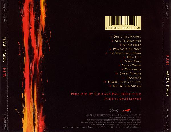 CD Rush Vapor Trails Album Prog Rock Metal Importado Nuevo