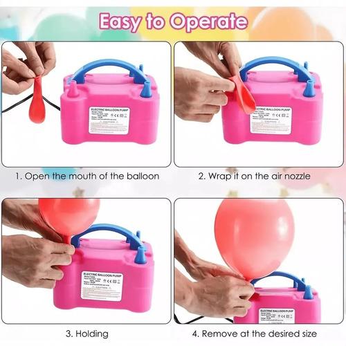 Bomba Eléctrica Inflar Globos Casa De Fiesta XR668 Doble Boquilla