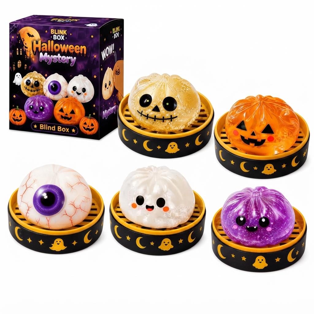 Juguete Antiestrés Halloween Squishy Caja Misteriosa con Vaporera Vaporizador Regalo Fidget Toy