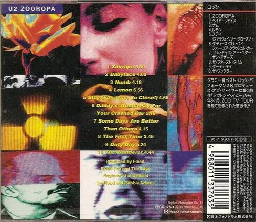 Disco Cd U2 Zooropa Edición Japón Colección