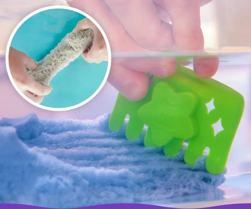 Set de Arena Mágica Kinetic Sand Splash maletín Portátil con Arena que Cambia de Color y Moldes