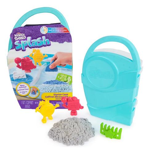 Set de Arena Mágica Kinetic Sand Splash maletín Portátil con Arena que Cambia de Color y Moldes