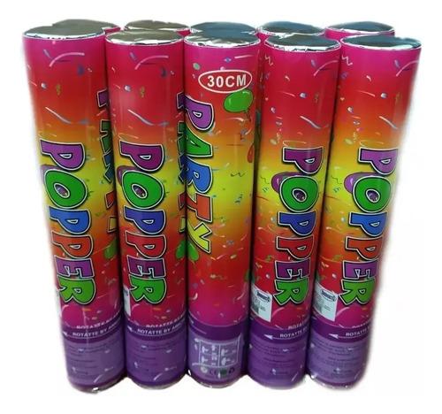 Pack de 5 Cañones de Confeti Metálico Multicolor de 30 cm para Fiestas, Bodas y Batucadas
