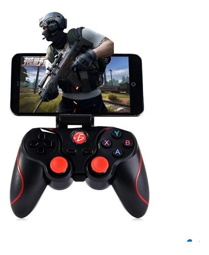 Control para Juegos joystick inalámbrico Ergonomico Bluetooth Multiplataforma Android/ios Color Negro Rojo Ele-Gate Facil de Usar