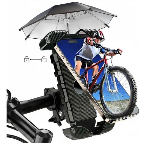 Soporte Universal para Teléfono con Sombrilla para Moto y Bicicleta, Resistente al Agua y al Sol