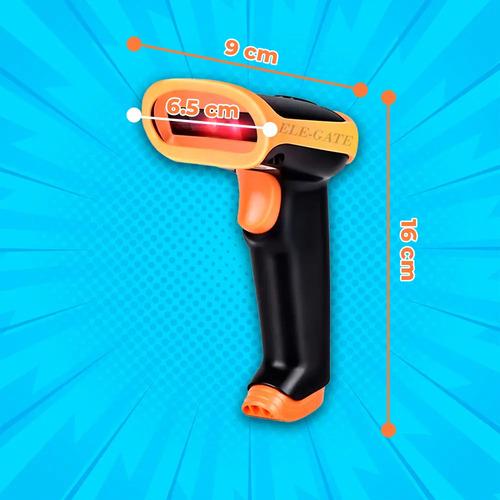 Lector Escáner Codigo Barras Qr Inalámbrico Recargable Color Negro Ele-Gate