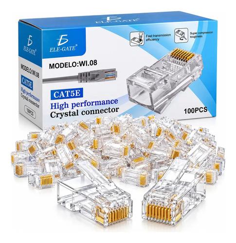 Conectores Plug Cirstal 100pz Compatibles Cat 5e Ele-gate