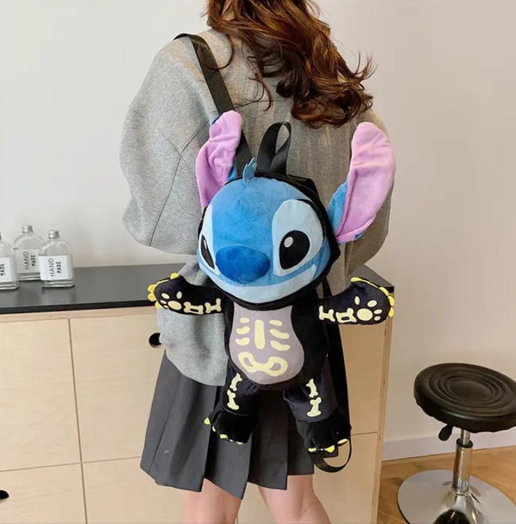 Mochila Peluche Stitch Disfraz Araña Y Esqueleto Edicion Especial 35cm