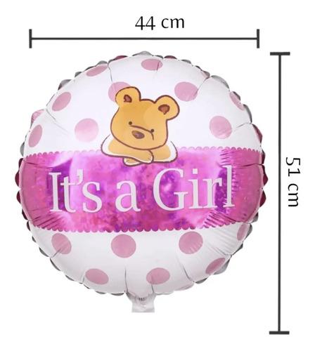 Set De 5 Globos Metalicos Es Niña Con Pie Decorativos  Rosa ITS a GIRL