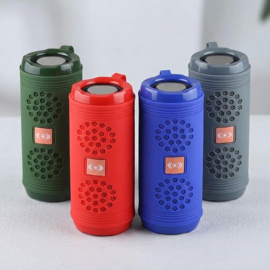 Bocina Portatil Bluetooth Cilindro USB Micro SD Radio FM