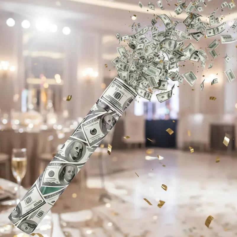 Bazuca Cañon Billetes Lanzador Confeti Dolares Divertido