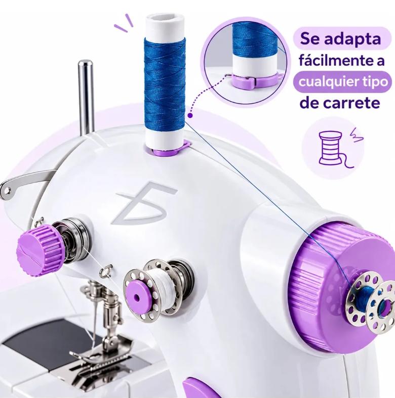 Mini máquina de coser mecanica Ele-Gate portable color blanco Ele-Gate