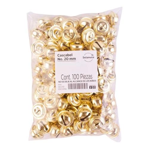 100 Cascabeles Dorado 20 Mm Manualidades Decoración Selanusa