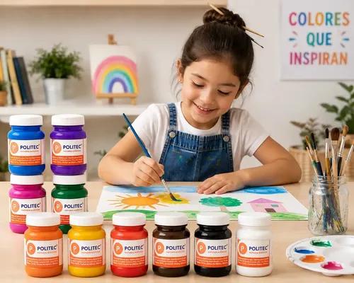 Juego De Pinturas Acrilicas Politec 100 ml 12 Piezas Multisuperficie